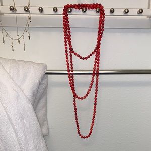 Red beaded necklace